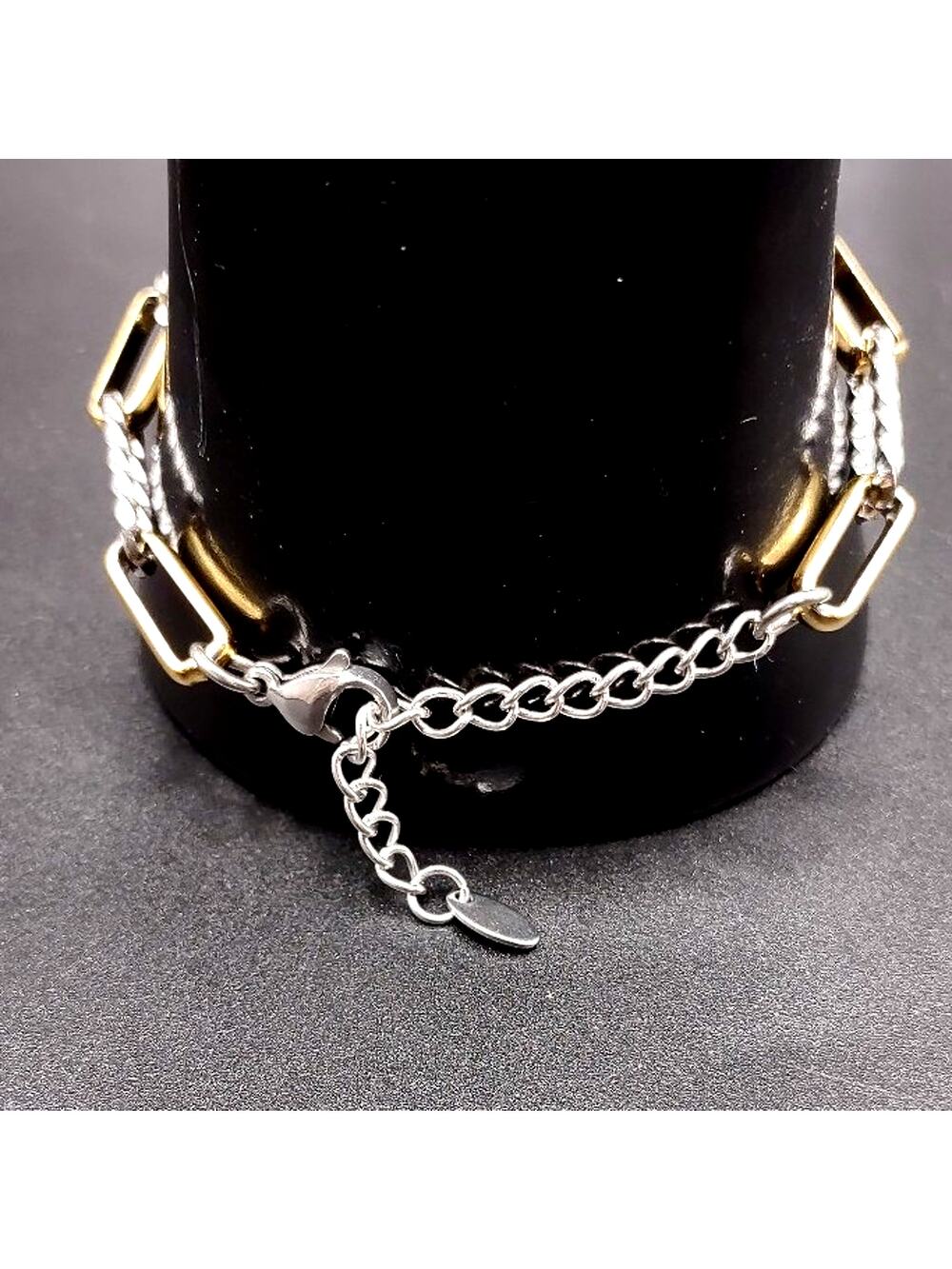 Gold & Silver Twisted Rope Chain Link Bracelet Y2K Anniversary Birthday Gift